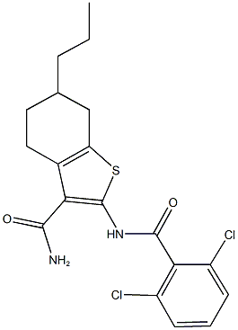 2-[(2,6-dichlorobenzoyl)amino]-6-propyl-4,5,6,7-tetrahydro-1-benzothiophene-3-carboxamide Structure