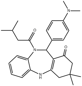 11-[4-(dimethylamino)phenyl]-3,3-dimethyl-10-(3-methylbutanoyl)-2,3,4,5,10,11-hexahydro-1H-dibenzo[b,e][1,4]diazepin-1-one|