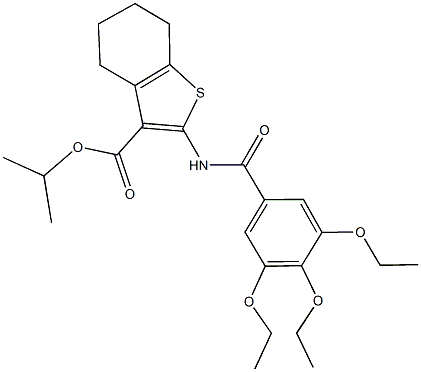 isopropyl 2-[(3,4,5-triethoxybenzoyl)amino]-4,5,6,7-tetrahydro-1-benzothiophene-3-carboxylate,353789-89-6,结构式