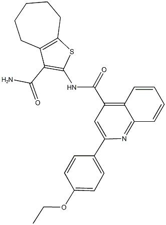 N-[3-(aminocarbonyl)-5,6,7,8-tetrahydro-4H-cyclohepta[b]thien-2-yl]-2-(4-ethoxyphenyl)-4-quinolinecarboxamide Structure