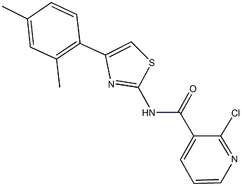 2-chloro-N-[4-(2,4-dimethylphenyl)-1,3-thiazol-2-yl]nicotinamide,353790-23-5,结构式