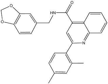N-(1,3-benzodioxol-5-ylmethyl)-2-(2,4-dimethylphenyl)-4-quinolinecarboxamide Structure