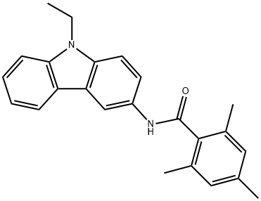 N-(9-ethyl-9H-carbazol-3-yl)-2,4,6-trimethylbenzamide 化学構造式