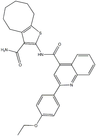 N-[3-(aminocarbonyl)-4,5,6,7,8,9-hexahydrocycloocta[b]thien-2-yl]-2-(4-ethoxyphenyl)-4-quinolinecarboxamide Structure