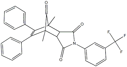 1,7-dimethyl-8,9-diphenyl-4-[3-(trifluoromethyl)phenyl]-4-azatricyclo[5.2.1.0~2,6~]dec-8-ene-3,5,10-trione,353791-30-7,结构式