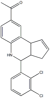 1-[4-(2,3-dichlorophenyl)-3a,4,5,9b-tetrahydro-3H-cyclopenta[c]quinolin-8-yl]ethanone Struktur