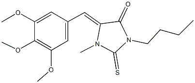 3-butyl-1-methyl-2-thioxo-5-(3,4,5-trimethoxybenzylidene)-4-imidazolidinone Structure