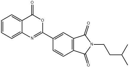 2-isopentyl-5-(4-oxo-4H-3,1-benzoxazin-2-yl)-1H-isoindole-1,3(2H)-dione Struktur