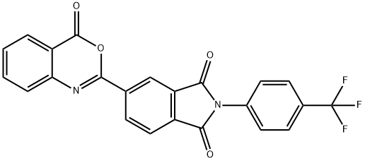 5-(4-oxo-4H-3,1-benzoxazin-2-yl)-2-[4-(trifluoromethyl)phenyl]-1H-isoindole-1,3(2H)-dione 化学構造式