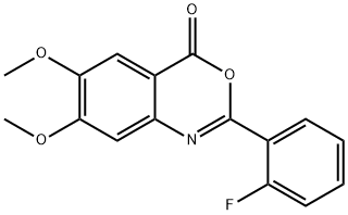 2-(2-fluorophenyl)-6,7-dimethoxy-4H-3,1-benzoxazin-4-one Struktur