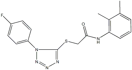N-(2,3-dimethylphenyl)-2-{[1-(4-fluorophenyl)-1H-tetraazol-5-yl]sulfanyl}acetamide 化学構造式