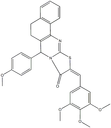 7-(4-methoxyphenyl)-10-(3,4,5-trimethoxybenzylidene)-5,7-dihydro-6H-benzo[h][1,3]thiazolo[2,3-b]quinazolin-9(10H)-one Structure