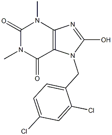 7-(2,4-dichlorobenzyl)-8-hydroxy-1,3-dimethyl-3,7-dihydro-1H-purine-2,6-dione Structure