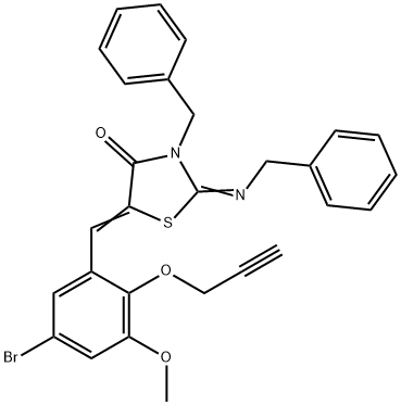 3-benzyl-2-(benzylimino)-5-[5-bromo-3-methoxy-2-(2-propynyloxy)benzylidene]-1,3-thiazolidin-4-one|