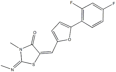 5-{[5-(2,4-difluorophenyl)-2-furyl]methylene}-3-methyl-2-(methylimino)-1,3-thiazolidin-4-one,354122-16-0,结构式