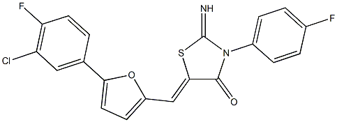 354122-29-5 5-{[5-(3-chloro-4-fluorophenyl)-2-furyl]methylene}-3-(4-fluorophenyl)-2-imino-1,3-thiazolidin-4-one