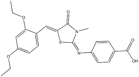 4-{[5-(2,4-diethoxybenzylidene)-3-methyl-4-oxo-1,3-thiazolidin-2-ylidene]amino}benzoic acid,354122-33-1,结构式