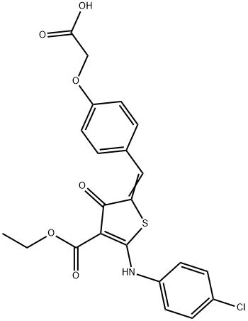 {4-[(5-(4-chloroanilino)-4-(ethoxycarbonyl)-3-oxo-2(3H)-thienylidene)methyl]phenoxy}acetic acid|