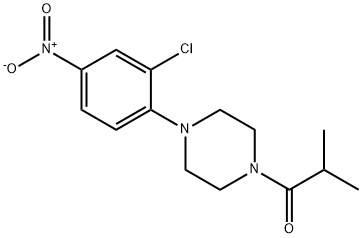 1-{2-chloro-4-nitrophenyl}-4-isobutyrylpiperazine 化学構造式