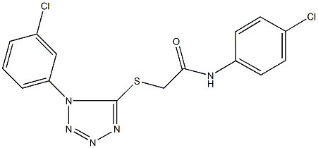 N-(4-chlorophenyl)-2-{[1-(3-chlorophenyl)-1H-tetraazol-5-yl]sulfanyl}acetamide,354125-30-7,结构式