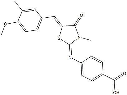4-{[5-(4-methoxy-3-methylbenzylidene)-3-methyl-4-oxo-1,3-thiazolidin-2-ylidene]amino}benzoic acid Structure