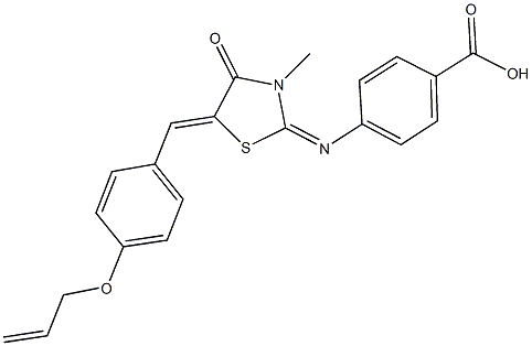 4-({5-[4-(allyloxy)benzylidene]-3-methyl-4-oxo-1,3-thiazolidin-2-ylidene}amino)benzoic acid,354125-40-9,结构式