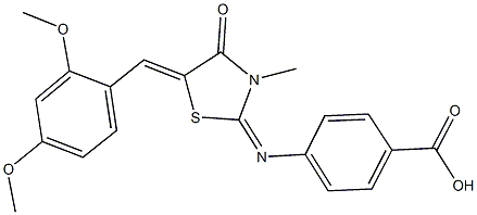 4-{[5-(2,4-dimethoxybenzylidene)-3-methyl-4-oxo-1,3-thiazolidin-2-ylidene]amino}benzoic acid,354125-45-4,结构式