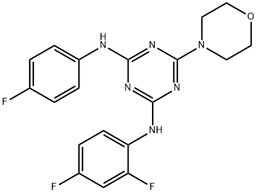 N~2~-(2,4-difluorophenyl)-N~4~-(4-fluorophenyl)-6-(4-morpholinyl)-1,3,5-triazine-2,4-diamine|