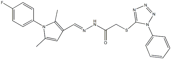 N'-{[1-(4-fluorophenyl)-2,5-dimethyl-1H-pyrrol-3-yl]methylene}-2-[(1-phenyl-1H-tetraazol-5-yl)sulfanyl]acetohydrazide Structure