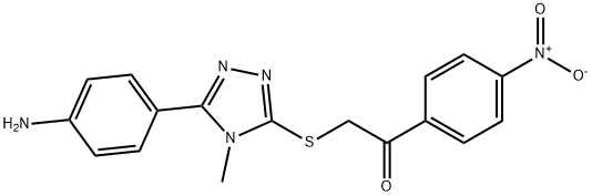 2-{[5-(4-aminophenyl)-4-methyl-4H-1,2,4-triazol-3-yl]sulfanyl}-1-{4-nitrophenyl}ethanone 结构式