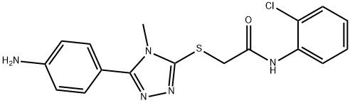 2-{[5-(4-aminophenyl)-4-methyl-4H-1,2,4-triazol-3-yl]sulfanyl}-N-(2-chlorophenyl)acetamide 结构式