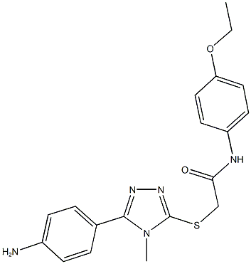2-{[5-(4-aminophenyl)-4-methyl-4H-1,2,4-triazol-3-yl]sulfanyl}-N-(4-ethoxyphenyl)acetamide 结构式