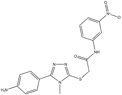 2-{[5-(4-aminophenyl)-4-methyl-4H-1,2,4-triazol-3-yl]sulfanyl}-N-{3-nitrophenyl}acetamide,354125-80-7,结构式