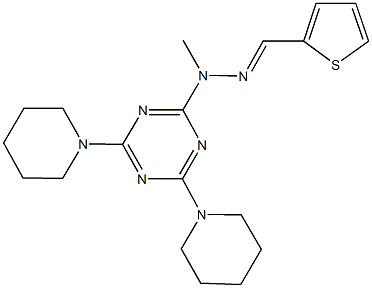 2-thiophenecarbaldehyde [4,6-di(1-piperidinyl)-1,3,5-triazin-2-yl](methyl)hydrazone Struktur