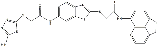 354126-57-1 2-[(5-amino-1,3,4-thiadiazol-2-yl)sulfanyl]-N-(2-{[2-(1,2-dihydro-5-acenaphthylenylamino)-2-oxoethyl]sulfanyl}-1,3-benzothiazol-6-yl)acetamide