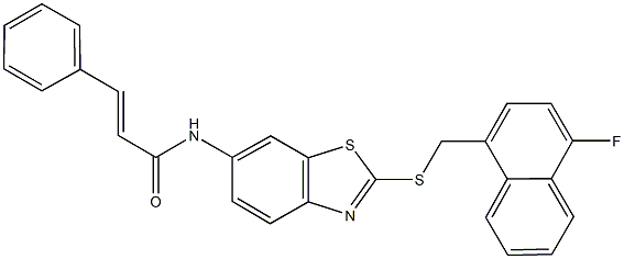 354126-77-5 N-(2-{[(4-fluoro-1-naphthyl)methyl]sulfanyl}-1,3-benzothiazol-6-yl)-3-phenylacrylamide