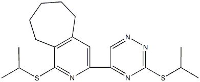 1-(isopropylsulfanyl)-3-[3-(isopropylsulfanyl)-1,2,4-triazin-5-yl]-6,7,8,9-tetrahydro-5H-cyclohepta[c]pyridine Structure