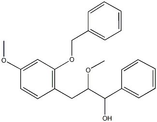3-[2-(benzyloxy)-4-methoxyphenyl]-2-methoxy-1-phenyl-1-propanol Struktur