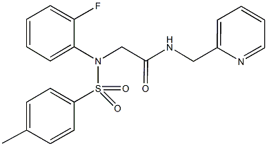 2-{2-fluoro[(4-methylphenyl)sulfonyl]anilino}-N-(2-pyridinylmethyl)acetamide 化学構造式