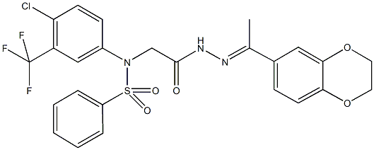 N-[4-chloro-3-(trifluoromethyl)phenyl]-N-(2-{2-[1-(2,3-dihydro-1,4-benzodioxin-6-yl)ethylidene]hydrazino}-2-oxoethyl)benzenesulfonamide,354129-11-6,结构式