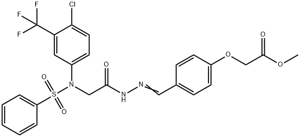 methyl [4-(2-{[4-chloro(phenylsulfonyl)-3-(trifluoromethyl)anilino]acetyl}carbohydrazonoyl)phenoxy]acetate,354129-12-7,结构式