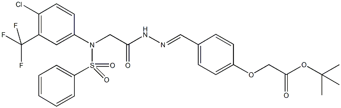 tert-butyl [4-(2-{[4-chloro(phenylsulfonyl)-3-(trifluoromethyl)anilino]acetyl}carbohydrazonoyl)phenoxy]acetate,354129-13-8,结构式