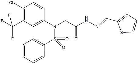 N-[4-chloro-3-(trifluoromethyl)phenyl]-N-{2-oxo-2-[2-(2-thienylmethylene)hydrazino]ethyl}benzenesulfonamide 结构式