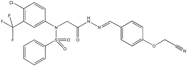 N-[4-chloro-3-(trifluoromethyl)phenyl]-N-(2-{2-[4-(cyanomethoxy)benzylidene]hydrazino}-2-oxoethyl)benzenesulfonamide Structure