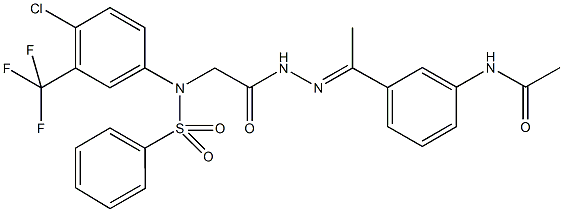 N-[3-(N-{[4-chloro(phenylsulfonyl)-3-(trifluoromethyl)anilino]acetyl}ethanehydrazonoyl)phenyl]acetamide,354129-23-0,结构式