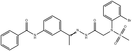 N-[3-(N-{[2-bromo(methylsulfonyl)anilino]acetyl}ethanehydrazonoyl)phenyl]benzamide,354129-44-5,结构式