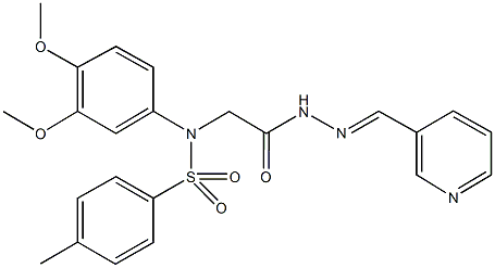 N-(3,4-dimethoxyphenyl)-4-methyl-N-{2-oxo-2-[2-(3-pyridinylmethylene)hydrazino]ethyl}benzenesulfonamide Struktur