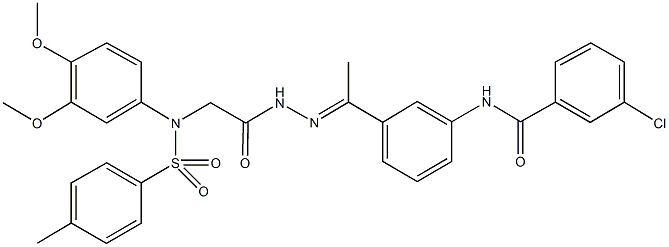 3-chloro-N-{3-[N-({3,4-dimethoxy[(4-methylphenyl)sulfonyl]anilino}acetyl)ethanehydrazonoyl]phenyl}benzamide|