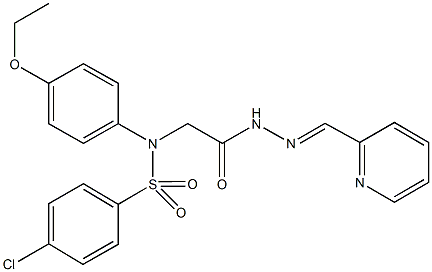 4-chloro-N-(4-ethoxyphenyl)-N-{2-oxo-2-[2-(2-pyridinylmethylene)hydrazino]ethyl}benzenesulfonamide Structure