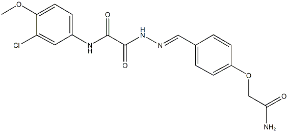 2-{2-[4-(2-amino-2-oxoethoxy)benzylidene]hydrazino}-N-(3-chloro-4-methoxyphenyl)-2-oxoacetamide Structure